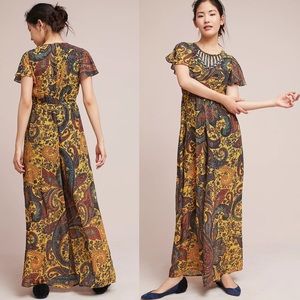 RARE✨Anthropologie Georgia Embroidered Jumpsuit